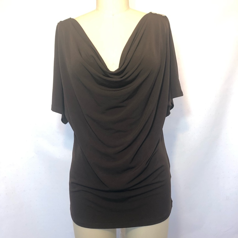 Michael KORS Chocolate Brown Short Sleeves Blouse